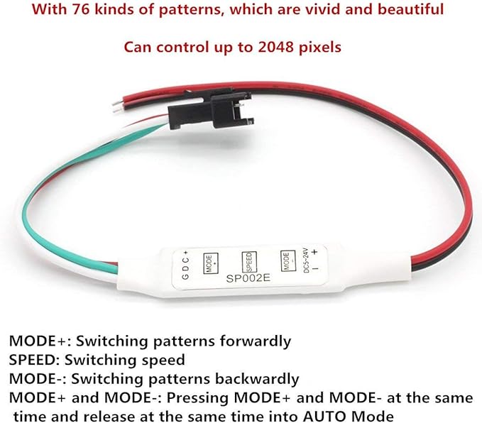 WS2812B LED Strip Lights 3.2ft 1M WS2812B 144LEDs Programmable Individual Addressable WS2811 Built-in 5050 RGB LED Strip IP67 Waterproof DC5V with Mini Controller