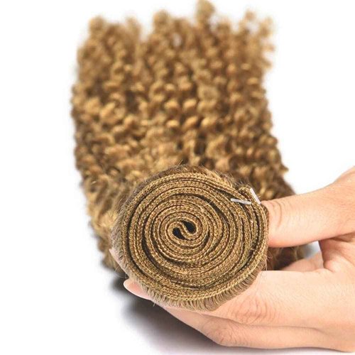 Fabimiya 26 28 30 Inch Human Hair Bundles Honey Blonde 27# Jerry Curly Bundles Human Hair 100% Unprocessed Soft Sewn In Hair with Double Weft for Black Women
