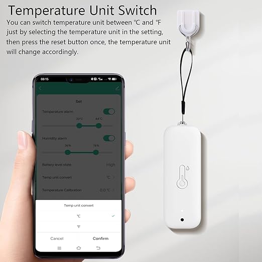 WiFi Thermometer Hygrometer: Smart Temperature Humidity Sensor with App Notification Alert, Data Storage Export, Calibrated Indoor Temperature Monitor, for Room Greenhouse Wine Cellar (1-Pack White)