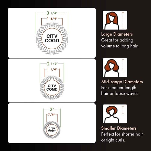 Olivia Garden Ceramic + Ion Turbo Vent Combo Hair Brush (ionic & 100% boar bristles) (3-piece kit: CITV-COPT, CITV-COMD, CITV-COGD)