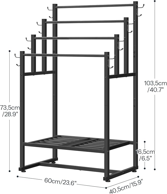 HOOBRO Towel Rack and Blanket Ladder, Blanket Holder for Living Room, Bathroom BK07LB01-BF17CJ01