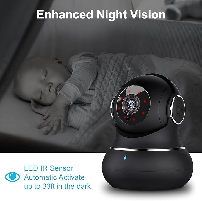litokam 2K Indoor Camera, 360 Pan/Tilt Home Security Cameras with Motion Detection, Pet Cam with Phone App, Baby Monitor with Night Version, WiFi Camaras, Two Way Audio, Work with Alexa, 2 Pack
