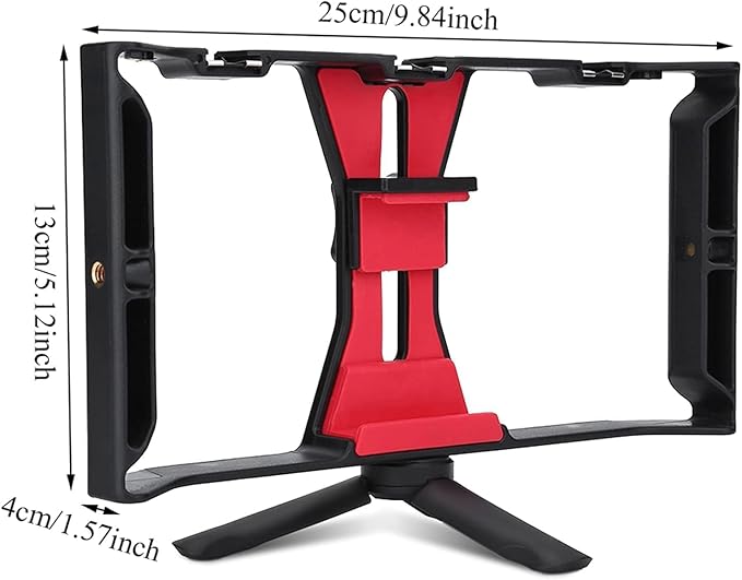 Smartphone Video Rig, Phone Video Cage Grip with Cold Shoe Mount Filmmaking Vlogging Case Phone Stabilizer Mount Phone Holder for Video Recording Handheld Stabilizer for Videomaker Videographer