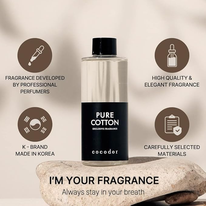 COCODOR Reed Diffuser Oil Refill/Cashmere Vanilla /6.7oz(200ml) / 3 Pack/Aromatherapy, Home Fragrance, Scented Oils, Oils for Reed Diffuser, Bathroom Home Décor