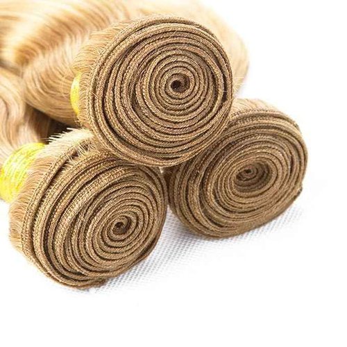 Giginger Bundles Human Hair P27/613 Blonde Deep Wave Human Hair Bundles 24 26 28 Inch Highlight Honey Blonde Unprocessed Quick Weave Soft Sewn In Hair Extensions for Black Women