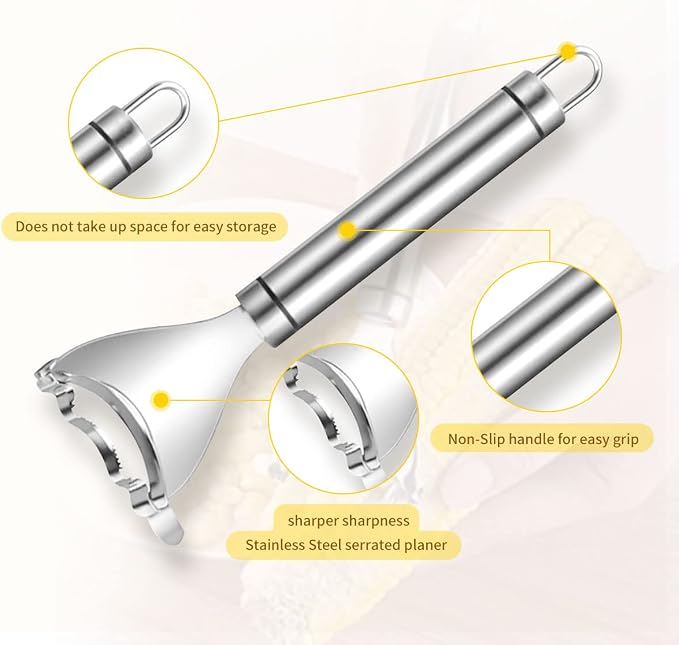 1 Pcs Corn Peeler Corn Planer Thresher Stainless Steel Corn Peeler for Corn On the Cob Corn Kernel Remover Tool Magic Corn Stripper Tool Corn Cutter Corn Scraper with Ergonomic Handle for Kitchen