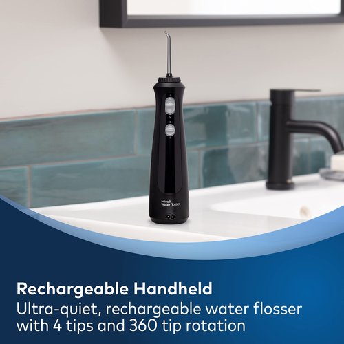 Waterpik Cordless Pearl Water Flosser Rechargeable Portable Water Flosser for Teeth, Gums & Genuine Implant Denture Replacement Tips, Water Flosser Tip Replacement, DT-100E, 2 Count