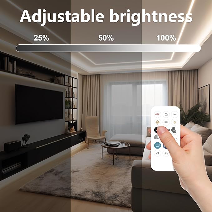 COB LED Strip Lights, Dotless LED Lights with Remote& App, 49.2ft Natural White 4000K Super Bright Dimmable 24V Flexible LED Tape Light,Kitchen Cabinet,Office,Stairs,Shelf Indoor Lighting.