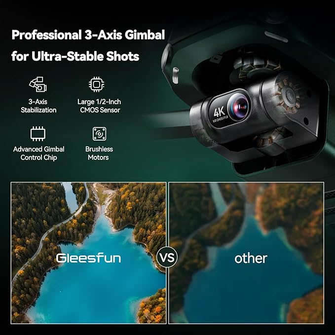 Gleesfun G11MINI 4K Drone with Extra 1 Battery Bundle