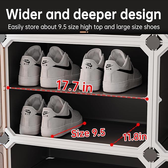 MAGINELS Shoe Rack,Expandable Shoe Cabinet Easy to Assemble. Shoe Storage with Door,Entryway, Closets, Hallway, and Bedroom.Accommodates Up to 40 Pairs of Shoes.