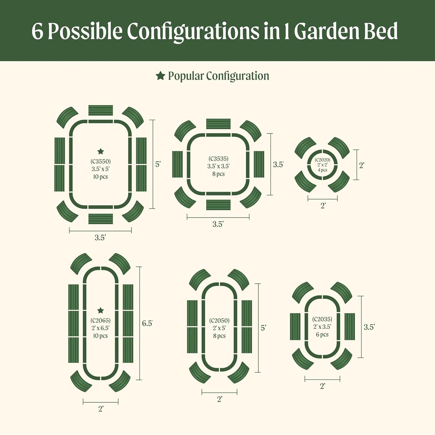 Vego garden 32" Extra Tall Raised Garden Bed Kits, 6 in 1 Modular Raised Planter Box for Vegetables Flowers Fruits Oval Metal Raised Garden Bed- Pearl White