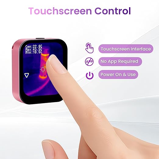 Mini Thermal Camera for Hidden Camera Detection & HVAC, Pink Beginner-Friendly Thermal Camera, Portable Infrared Imager for Water Leak Home Inspection