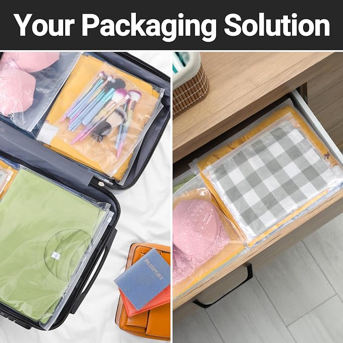 Swimsuit Bags Storage Clear, Clothing Packaging Bags for Bikini, Swimwear, Bathing Suit Storage, T Shirt Packaging, 10x8 inch, Pack of 25, 3 Mil with Vent Holes