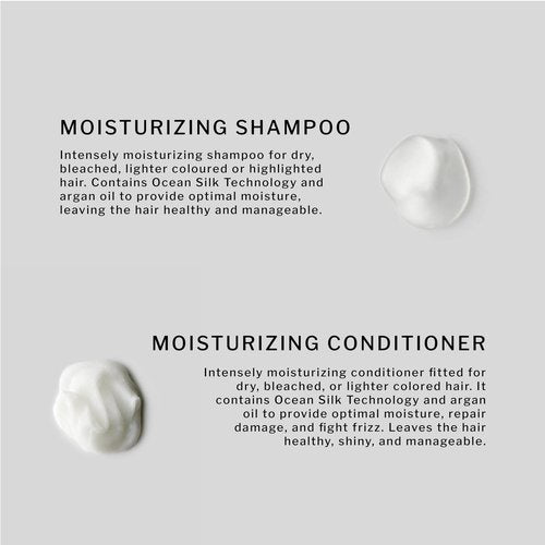 SACHAJUAN Moisturizing Shampoo and Conditioner Set | Ocean Silk Technology & Argan Oil for Deep Hydration | Repair Dry Damaged Hair & Control Frizz | Vegan & Paraben-Free | Set of 2 (8.4 oz)