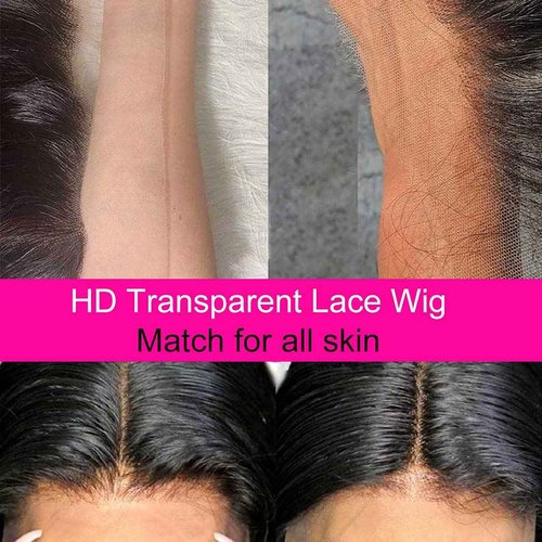 Foreverlove Body Wave Lace Front Wigs Human Hair Pre Plucked 200% Density Brazilian Virgin Human Hair 13x4 HD Lace Frontal Wigs (16 Inch)