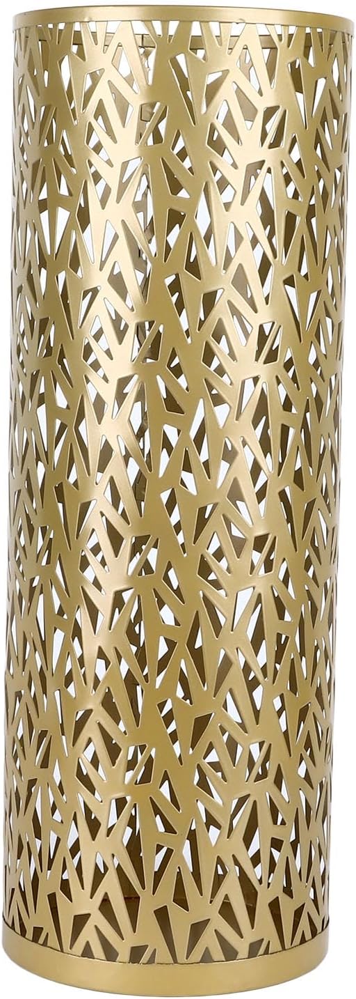 Umbrella Stand Rack for Entryway Metal Hollowed Freestanding Round Umbrella Holder Organizer Bin for Home Hotel Office Decor (Large)