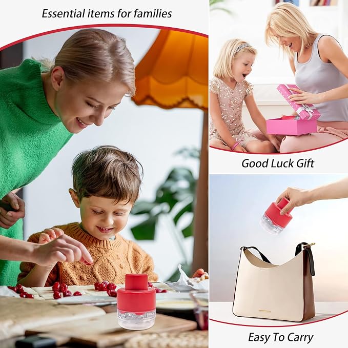 Cherry Pitter - 7-In-1 Cherry Seed Remover Cherry Pitter Tool Push Type Cherry Corer Multiple, Kitchen Cherry Jam (Red)