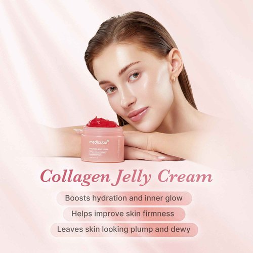 medicube Plump and Radiant Pink Duo: Mini Booster Pro Pink and Collagen Jelly Cream, 3.71 fl.oz. (110ml) | Holiday Stocking Stuffers, Stocking Stuffers for Women, Gifts for Her, Gifts for Women