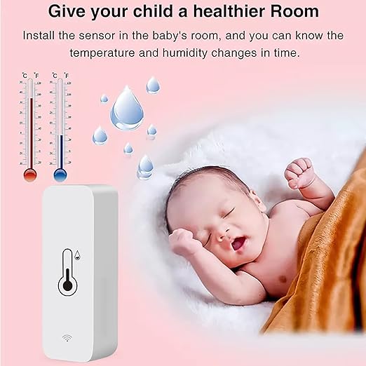 WiFi Hygrometer Thermometer Sensor for Home, Indoor Outdoor Wireless Temperature Humidity Sensor Monitor with Remote App Notification Alert, Work with Tuya app, for Home Greenhouse (4-Pack)