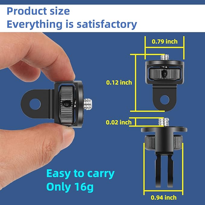 2PC Camera Tripod Mount for Gopro Adapter, 360° Adjustment 1/4-20 Screw Conversion Adapter for GoPro Hero10, Insta360 ONE X3, X2, Go 2 3, Xiaomi Yi and Other Action Cameras