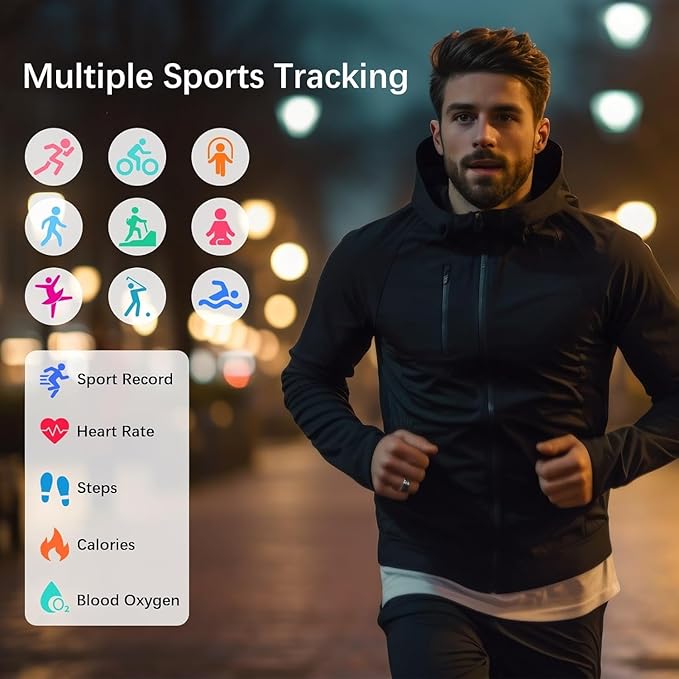 Smart Ring with Real-time Pressure & Heart Rate Monitoring, Fitness Tracker with Sleep Analysis, IP68 Waterproof, Rechargeable Health Ring for Men Women, No App Subscription (Rose Gold, #12)