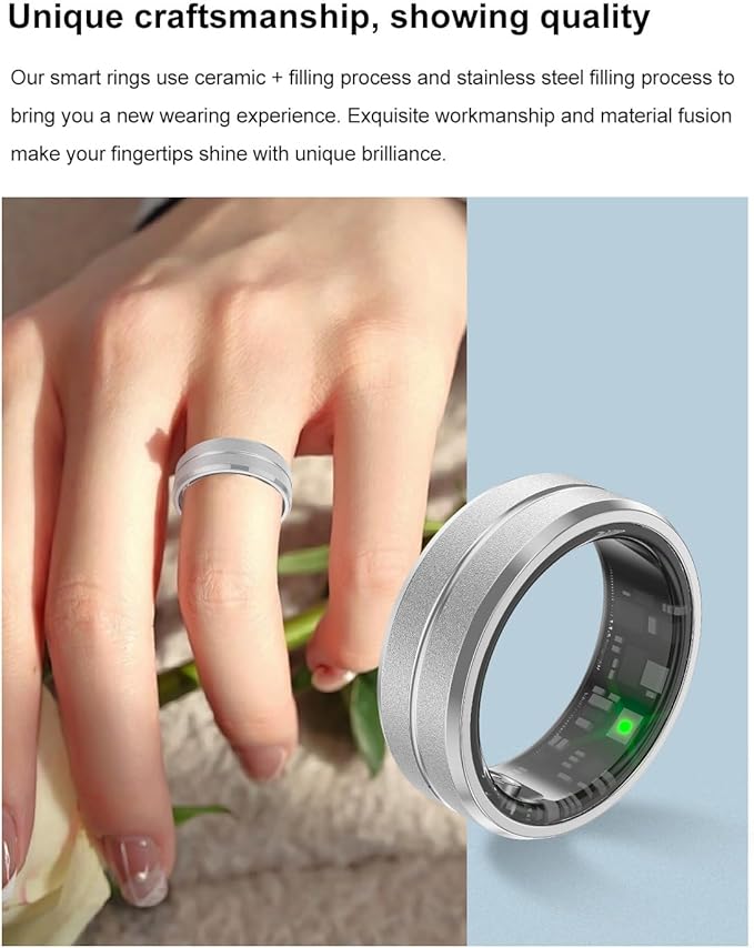 Smart Fitness Tracker for Men and Women, Heart Rate & Blood Oxygen Monitor & Sleep Monitoring, Remote Selfie Control, Waterproof Wearable Smart Ring (8)