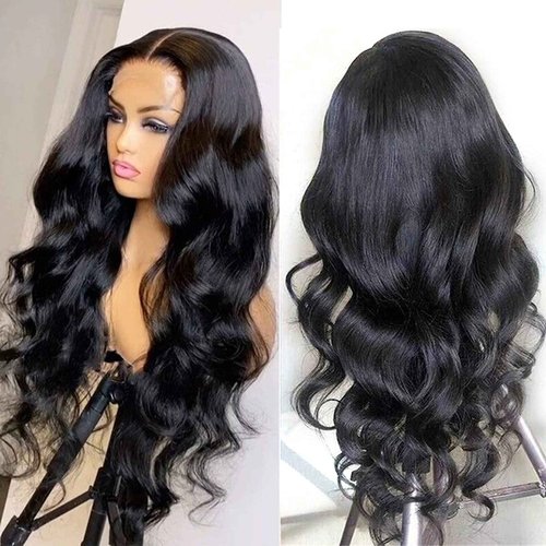 Licoville Body Wave Wig 4x1 Lace Front Human Hair Wig 20 Inch 150% Density Fuller Thicker Body Wave Lace Wigs Middle Part Natural Black Lace Closure Wigs for Black Women Pre Plucked