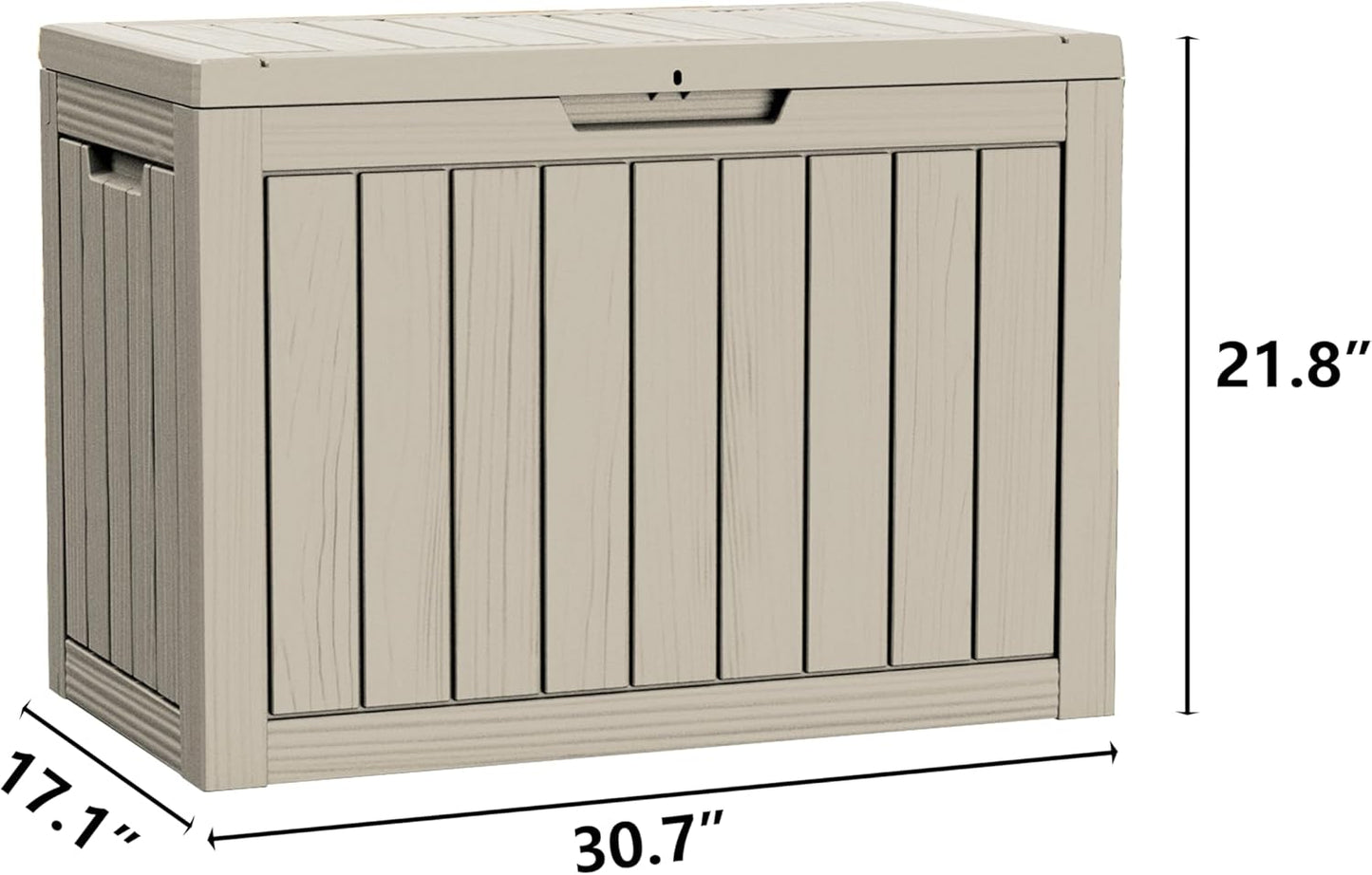 45 Gallon Waterproof Large Resin Deck Box Indoor/Outdoor Lockable Storage Container and Seating for Garden, Pool, and Patio (45 Gallon, Grey)