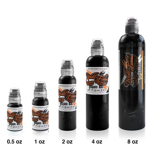 World Famous Tattoo Ink - Pitch Black Tattoo Ink - Professional Tattoo Ink & Tattoo Supplies - Skin-Safe Permanent Tattooing in Bold, Black Shade - Vegan & Non-Toxic (8 oz)