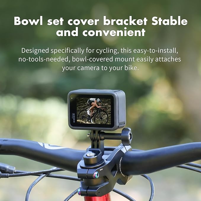 SEASKY H2-A Aluminum Alloy Bicycle Bike Headset Handlebar stem Mount Holder Center mounting for Gopro Hero 13 12 11 10 9 DJI Action 5 Pro 4 3 insta360 Ace Pro 2 Sports Action Camera Accessories