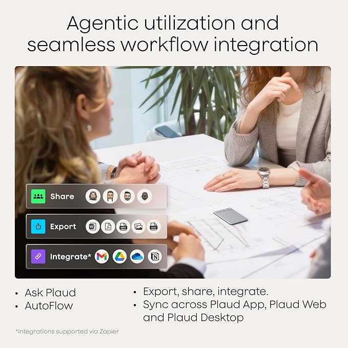 Plaud Note AI Voice Recorder, Note Taker w/Case, App Control, Transcribe & Summarize with AI, Support 112 Languages, for Meetings, Calls, Lectures, Professionals, Teams, Silver, Non-Pro Version