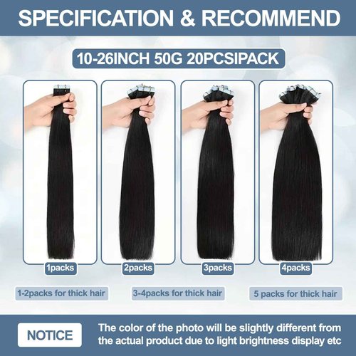 Tape in Hair Extensions Human Hair 100% Remy Hair 20pcs 50g/Pack Straight Seamless Invisible Skin Weft Extensions Easy to Apply and Style (Honey Blonde to Bleach Blonde,26 Inch)