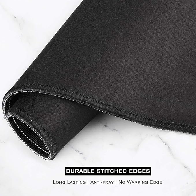 Auhoahsil Large Mouse Pad, XXL Desk Pad, Extened 35" x 15", Non-Slip Rubber Base, Stitched Edges, Superior Surface, Waterproof Keyboard Mat, Large Mousepad for Gamer, Office & Home, Ink Navy Marble