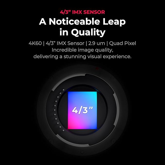 YOLOLIV YoloCam S7, 4K60 Streaming Webcam with Interchangeable Lens, ToF AutoFocus, Software Control, 4X Zoom, HDR, Simultaneous HDMI Out & USB Out(Camera Body Only)