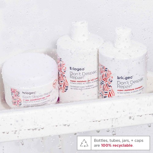 Briogeo Don't Despair, Repair! Super Moisture Shampoo, Dry Damaged Hair, Hair Shampoo with Argan Oil for Hair, Hair Moisturizer Hair Treatment, Protein Shampoo, Vegan, Cruelty-Free, 33.8 fl oz