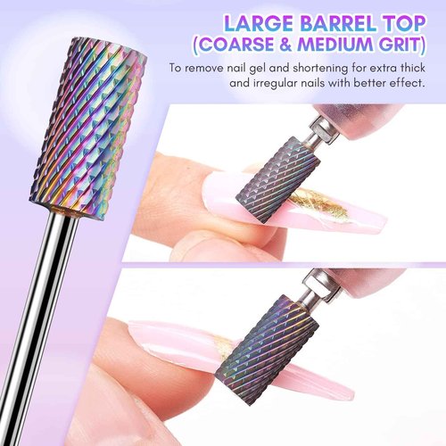Makartt Nail Drill Rechargeable 30000RPM and Nail Drill Bit Set Bundle, Rechargeable Electric E File Nail Drill Machine, Carbide Nail Drill Bit Set