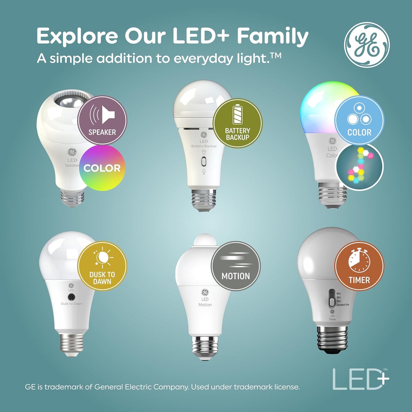 GE LED+ Motion LED Light Bulbs, PAR38 Outdoor Security Floodlights, 15W, Warm White (3 Pack)