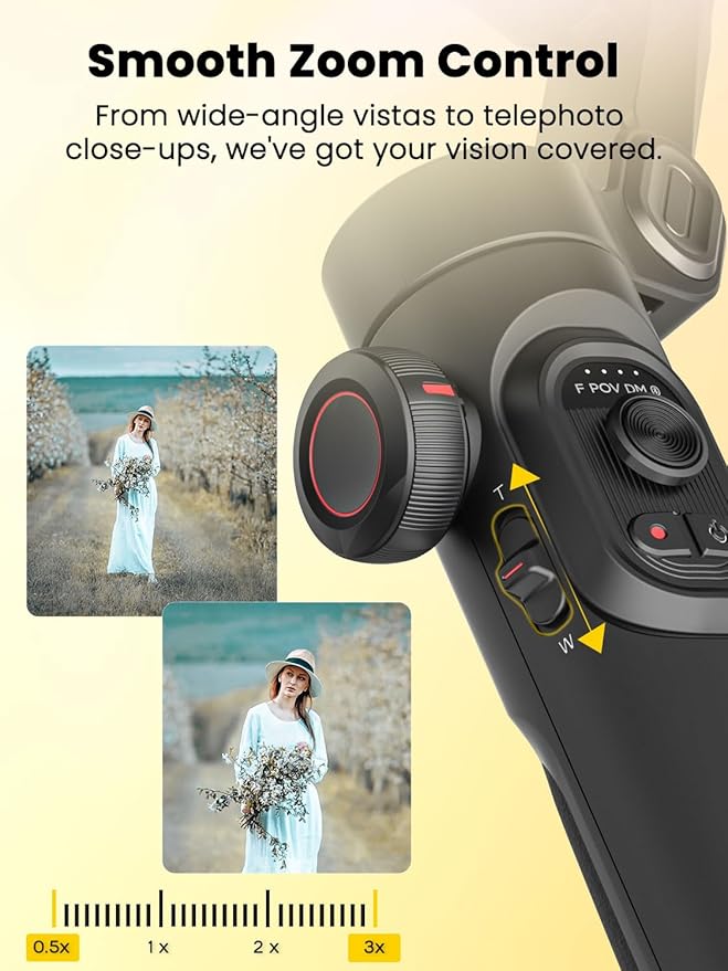 XE AI Version,Gimbal Stabilizer for Smartphone,NO APP AI Tracking, Gesture Control,360°Inception Gimbal, Magnetic RGB LED Light, Portable Hard Case for Camera, Smart XE AI& L20 &B30