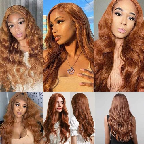 Giginger Brazilian Human Hair Bundles 24 26 28 Inch Color 30 Light Brown Body Wave Bundles Human Hair Unprocessed Virgin Quick Weave Hair for Black Women
