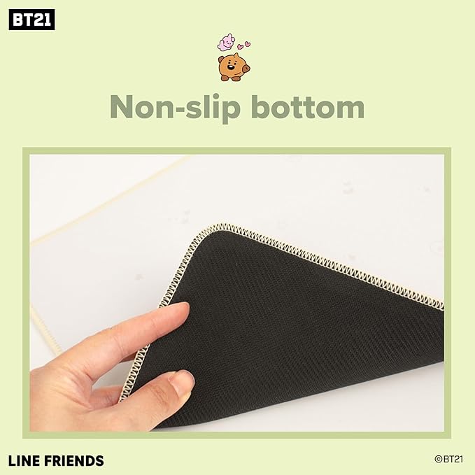 Hamee BT21 My Little Buddy Series Desk Mat [Laptop Computer Gaming Mouse Mat] [Large Office Accessories] [Cute Non-Slip Rubber Base Mouse Pad] [Desk Pad] Cooky CHIMMY SHOOKY MANG, 12" x 30"