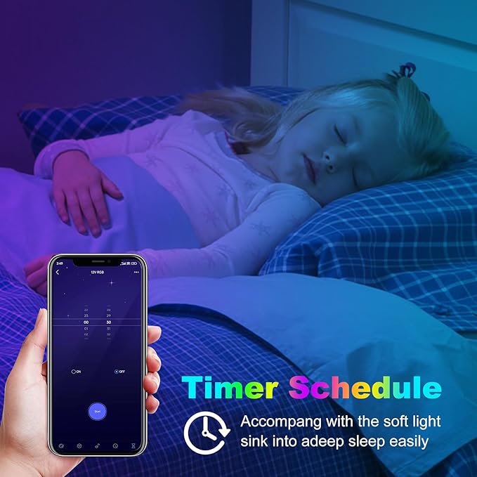 Pandery RGB COB LED Strip Light with Remote and app Control,Music Synchronized Color Change 24V RGB led Strip,25FT/7.5M,8mm Wide,Indoor RGB Lights for Bedroom,Game Room,Bar,Party