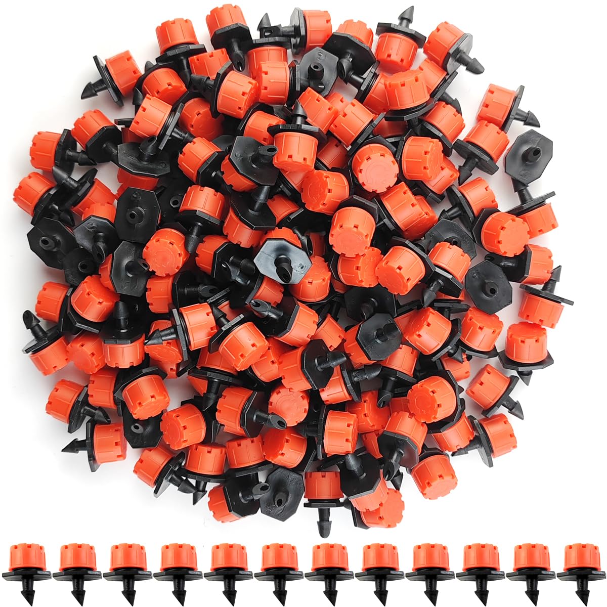 GXXMEI 150PCS Adjustable Irrigation Drippers Sprinklers 1/4 Inch Emitter Dripper Micro Drip Irrigation Sprinklers for Watering System