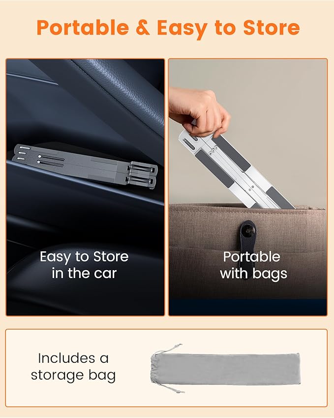 Steering Wheel Laptop Holder for Car SUV Pickup Truck Tesla Vehicle Workstation, Adjustable Foldable Portable iPad Tablet Laptop Stand for Desk, Tiktok Car Travel Essentials 2026 -Gray