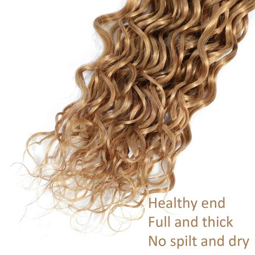 Habiliana Bundles Human Hair 26 28 30 Inch Water Wave Brown 27 Human Hair Bundles 11A Unprocessed Brazilian Virgin Quick Weave Hair Extensions for Black Women