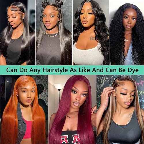 12A Straight Bundles with 2x6 Closure Human Hair 18 20 22 with 16 Inch 100% Unprocessed Brazilian Virgin Human Hair Weave Bundles with 2x6 HD Lace Closure