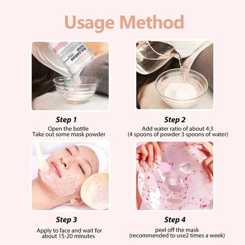 Fokiabin Jelly Mask for Facials Professional Hydrating Deep Cleaning Face Mask Set - 115Fl Oz 5 Treatments (Hyaluronic Acid,Bulgari Rose,24K Gold,Lavender Essence,Tea tree)