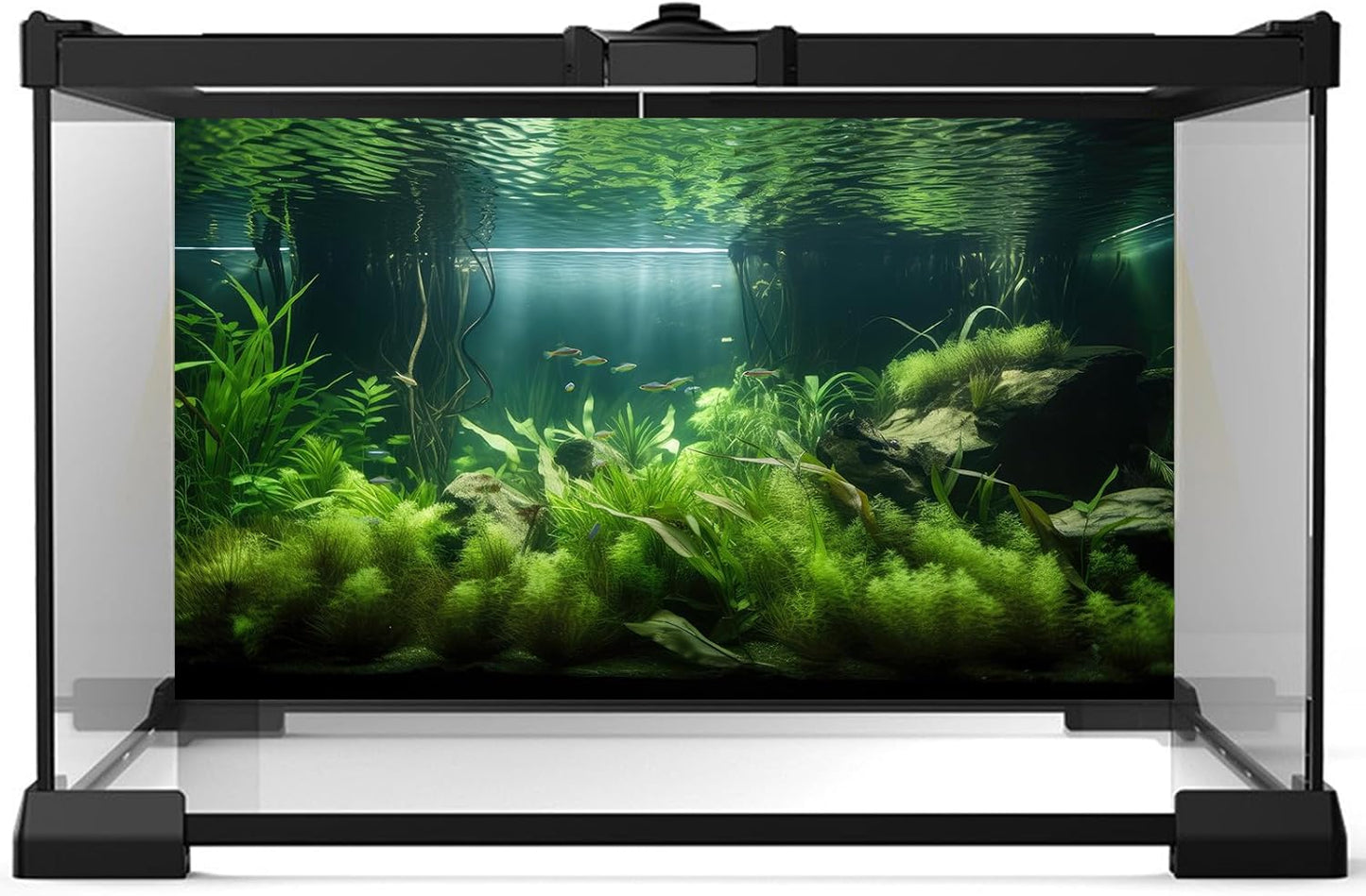 Aquarium Background Lush Green Aquatic Plants and Seagrasses Terrarium Background Under The Sea View With Rock Sands Fish Tank Background Amazing Aquarium Backdrop Background Poster Vinyl 48x18in
