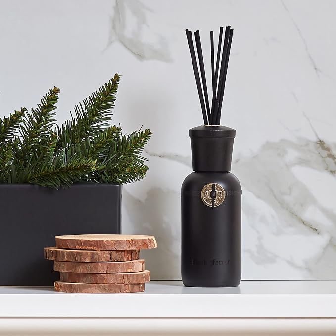 Archipelago Botanicals Black Forest Reed Diffuser, Home Fragrance Reed Diffuser, Includes Fragrance Oil, Decorative Wooden Cap & 10 Diffuser Reeds, Perfect for Home, Office or Gift, 7.85 fl oz
