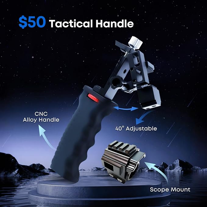Thermal Master T2 Pro Android Thermal Monocular, 1579 Yards Night Infrared Camera with 13mm Lens, Tactical Handle, Scope Mount, Work for Outdoor Wildlife Observation, Light Black