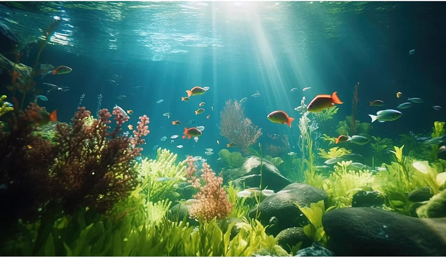 Fish Tank Background Underwater Aquarium Background Under The Sea Aquatic Plants Fish Tank Backgrounds Ocean Floor Rock Terrarium Wallpaper Tropical Fish Aquarium Reptile Tank Backgrounds 30x12in